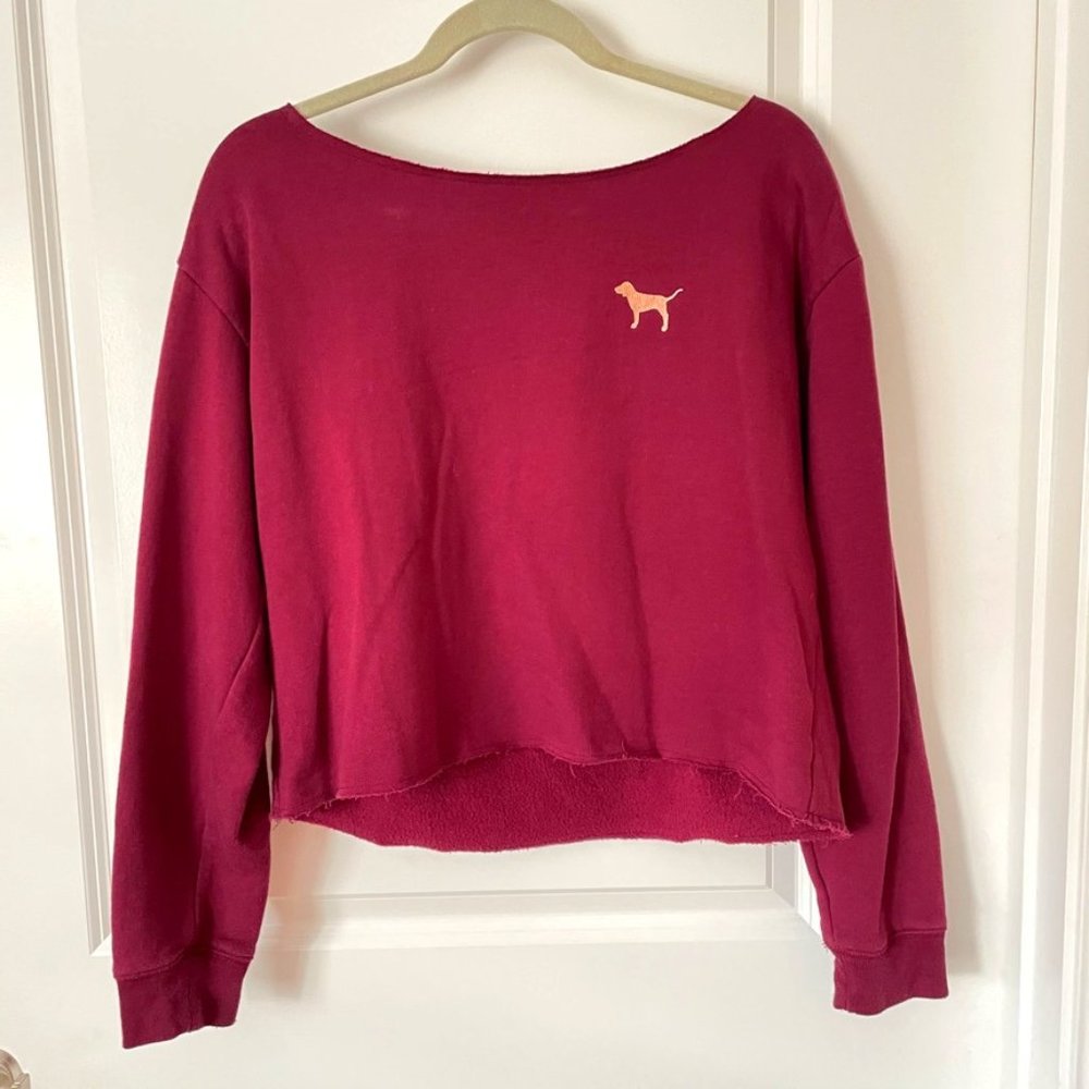 PINK Victoria Secret Crew sweater strap back sz M